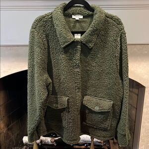 Rio & Rian Green Teddy Jacket Plush Oversized Style size XL